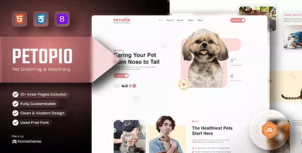 Petopio - Pet Grooming & Veterinary HTML Template