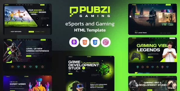 Pubzi - eSports and Gaming HTML Template