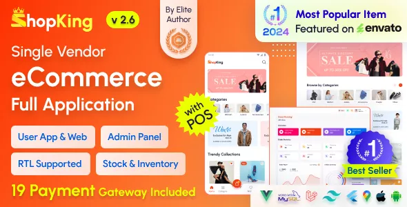 ShopKing - eCommerce App with Laravel Website & Admin Panel with POS
