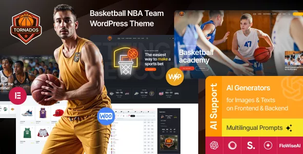 Tornados - Basketball NBA Team WordPress Theme