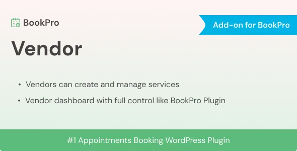 Vendor Add-on for BookPro Plugin WordPress
