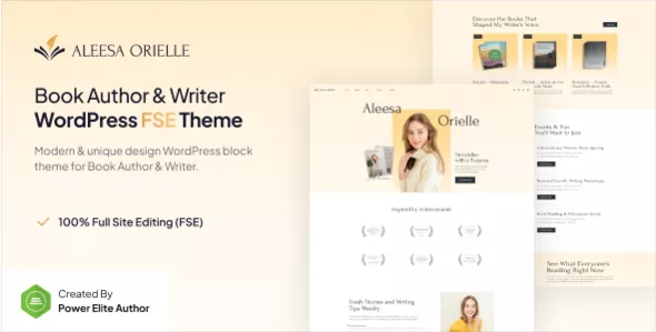 Aleesa - Book Author & Writer Gutenverse FSE WordPress Theme