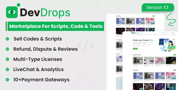 DevDrops - Marketplace for Scripts, Code & Tools