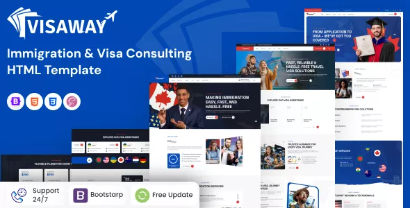 Visaway - Immigration and Visa Consulting HTML Template