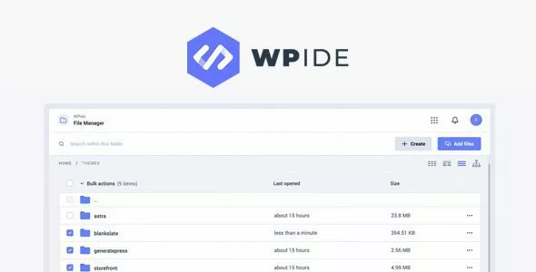 WPIDE Premium - File Manager & Code Editor