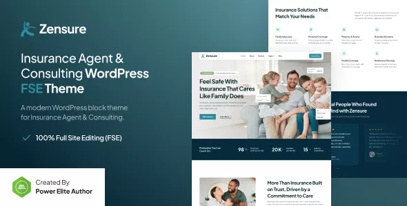 Zensure - Insurance Agent & Consulting Gutenverse FSE WordPress Theme