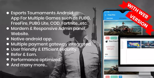 BattleMania With Web Version - Tournament App with Website & Admin Panel for PUBG / Free Fire / COD