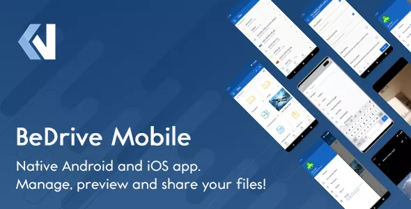 BeDrive Mobile - Native Flutter Android and iOS App for File Storage PHP Script
