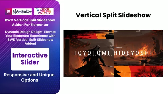 BWD Vertical Split Slideshow Addon for Elementor