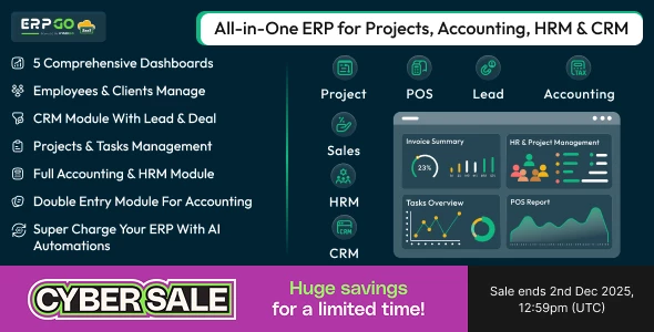 ERPGo SaaS - All In One Business ERP With Project, Account, HRM, CRM & POS