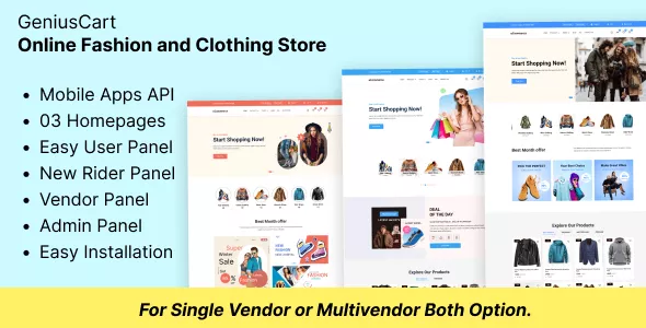GeniusCart - Single or Multivendor Ecommerce System with Physical and Digital Product Marketplace