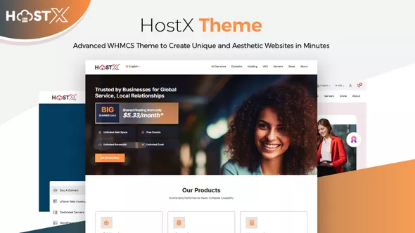 HostX - WHMCS Web Hosting Theme