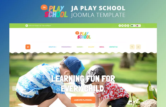 JA Playschool - Colorful Joomla Template for Kids Preschool, Kindergartens