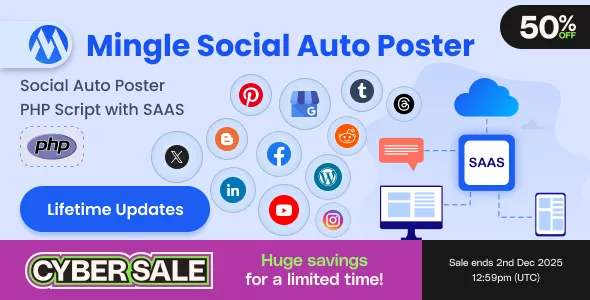 Mingle SAAS - Social Auto Poster & Scheduler PHP Script