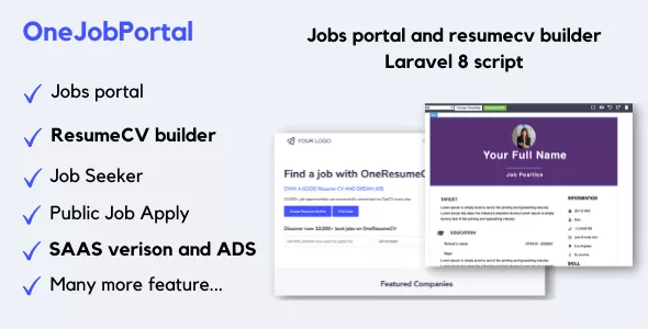 OneJobPortal - Jobs Board and Resume Builder