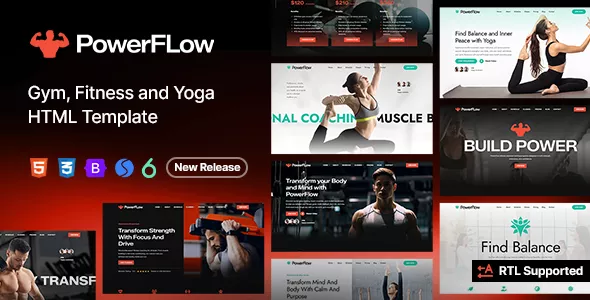 PowerFlow - Gym Fitness and Yoga HTML Template