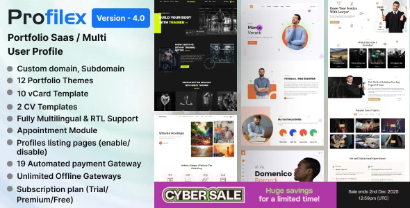 Profilex - Multitenant Portfolio Website Builder with Appointment Module (SAAS)