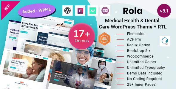 Rola - Medical Health, Dentist Clinic & Healthcare WordPress Theme