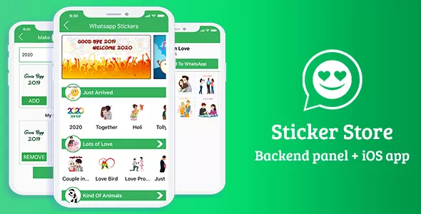 Sticker for Whatsapp - Animated Sticker App for iOS (Admin Panel + iOS App + Web API + Database)