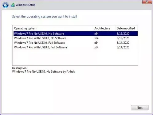Windows 7 tích hợp driver USB 3.0 và NVME AIO 4 in 1 v1 - Ghost ISO