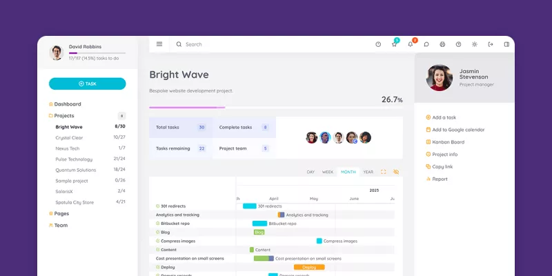 wProject - Project Management Theme