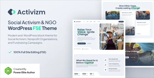 Activizm - Social Activism & NGO Gutenverse FSE WordPress Theme
