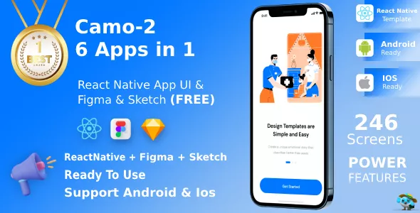 CaMo-2 - React Native Kit 6 Apps in 1 Template