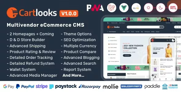 CartLooks - Laravel & VueJS Powered Multivendor Ecommerce CMS with PWA