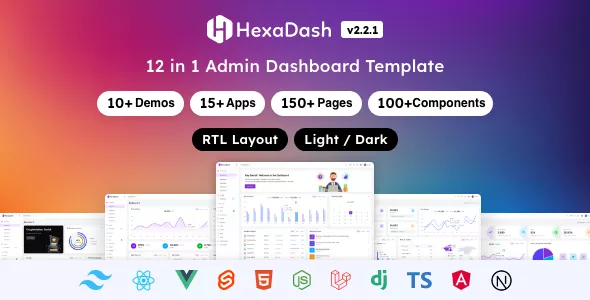 HexaDash - Multipurpose Admin Dashboard Template (Svelte, React, Vue, Angular, Laravel & More)
