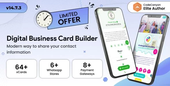 Infy vCard Saas - Digital Business Card Builder