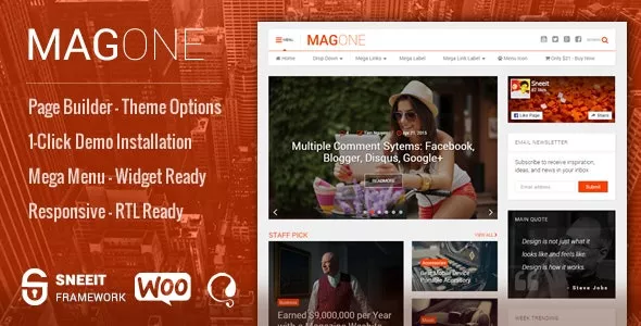 MagOne - Responsive Magazine & News WordPress Theme