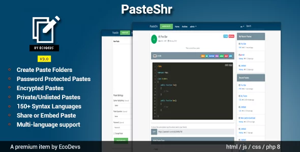 PasteShr - Text Hosting & Sharing Script