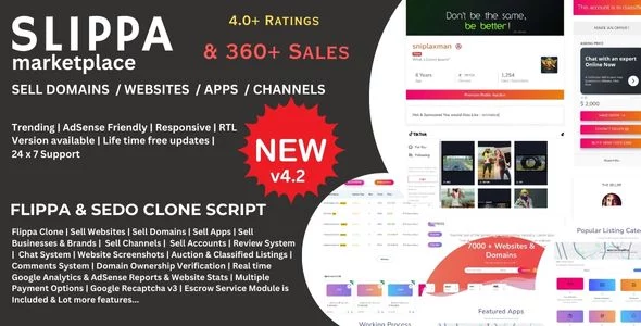 Slippa - Domains, Website, App & Social Media Marketplace PHP Script