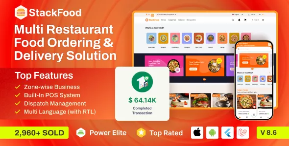 StackFood Multi Restaurant - Food Ordering Restaurant App