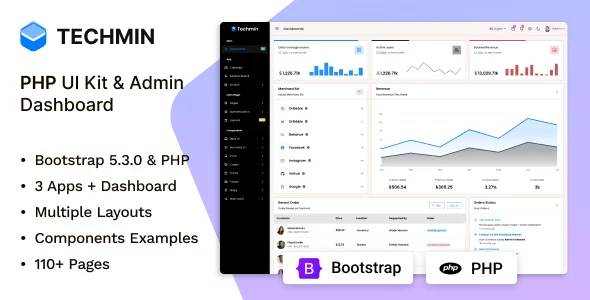 Techmin - Bootstrap UI Kit & Admin Dashboard Template