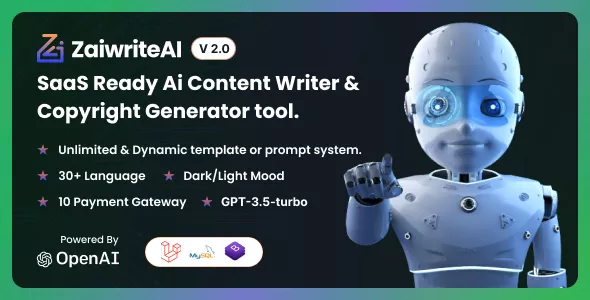 ZaiwriteAI - Ai Content Writer & Copyright Generator Tool with SAAS