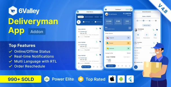 6Valley eCommerce - Delivery Man Flutter App