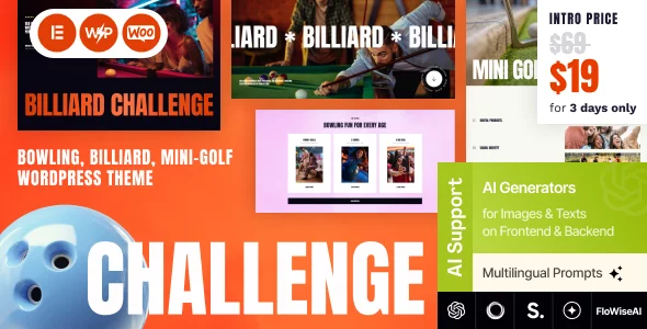 Challenge - Bowling, Billiard & Mini-Golf WordPress Theme
