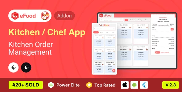 eFood - Kitchen/Chef App