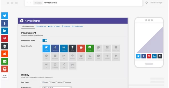 Novashare - WordPress Social Sharing Plugin