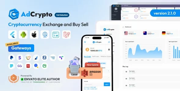 AdCrypto - Cryptocurrency Exchange and Buy Sell Full Solution