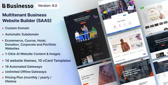 Businesso - Multitenant Website Builder SAAS (AI Powered)