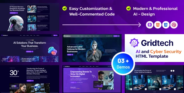 Gridtech - AI and Cyber Security HTML Template