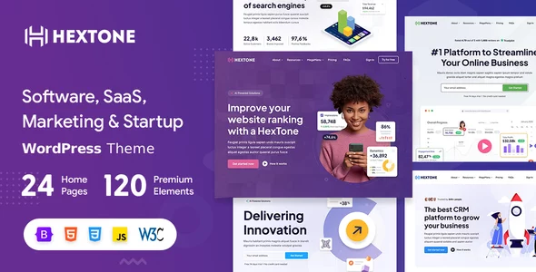 HexTone - Software, SaaS & Startup WordPress Theme