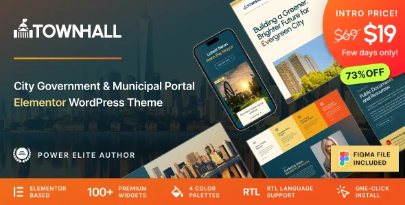 Town Hall - Municipal Portal & Local City Government WordPress Theme