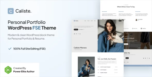 Caliste - Personal Portfolio CV & Resume Gutenverse FSE WordPress Block Theme