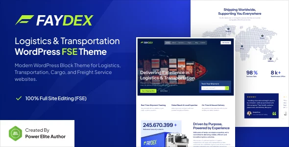 Faydex- Logistics and Transportation Gutenverse FSE WordPress Block Theme