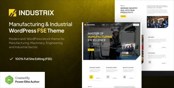 Industrix - Manufacturing & Industrial Gutenverse FSE WordPress Block Theme