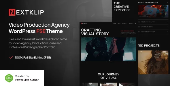 Nextklip - Video Production Agency Gutenverse FSE WordPress Block Theme