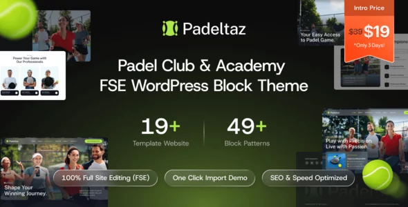 Padeltaz - Padel Club and Sports Academy FSE WordPress Block Theme